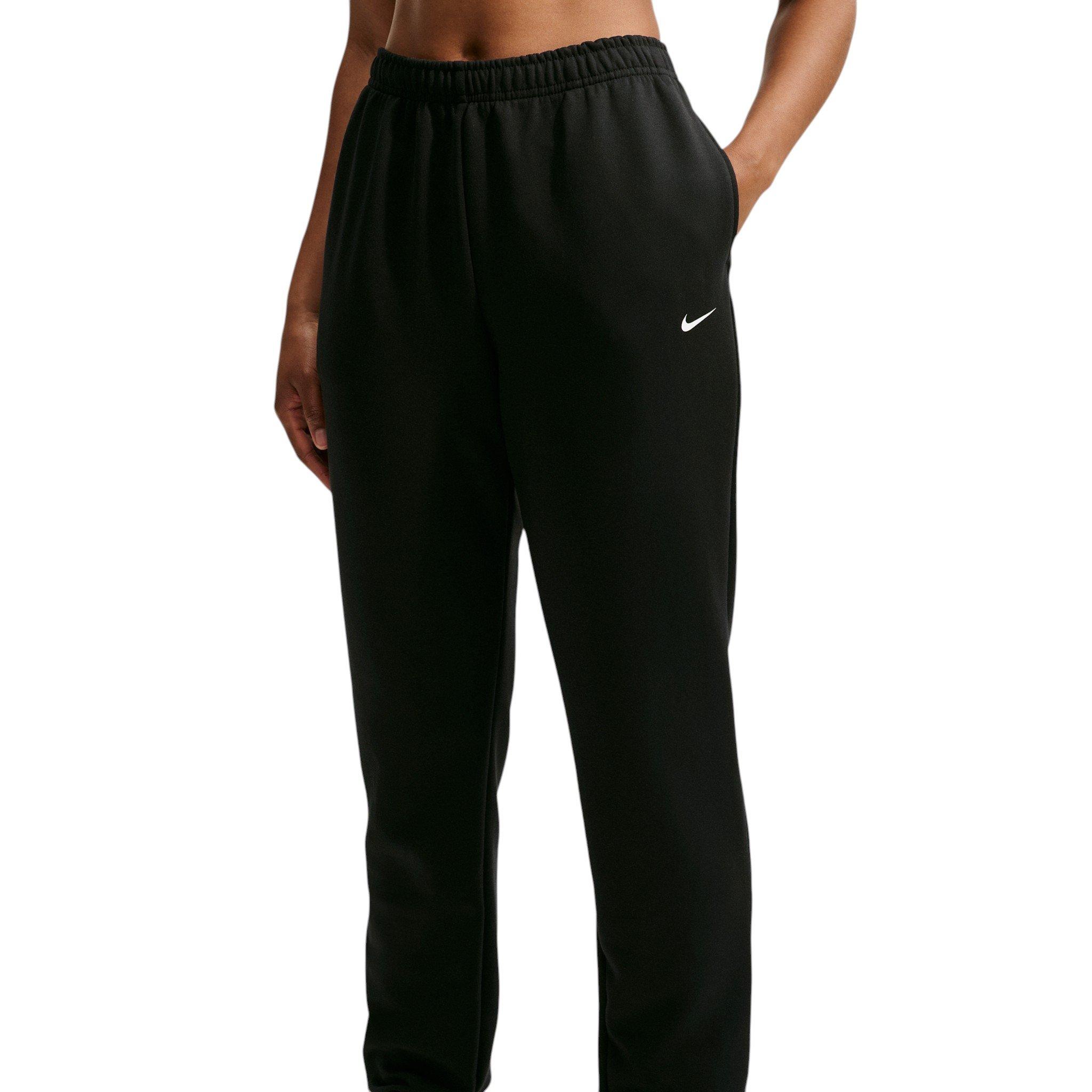 Nike Women's Studio Fleece Sport Dri-FIT Mid-Rise Pants - Black - BLACK